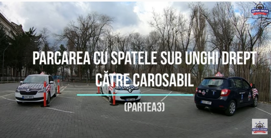 Parcarea sub un unghi drept către carosabil